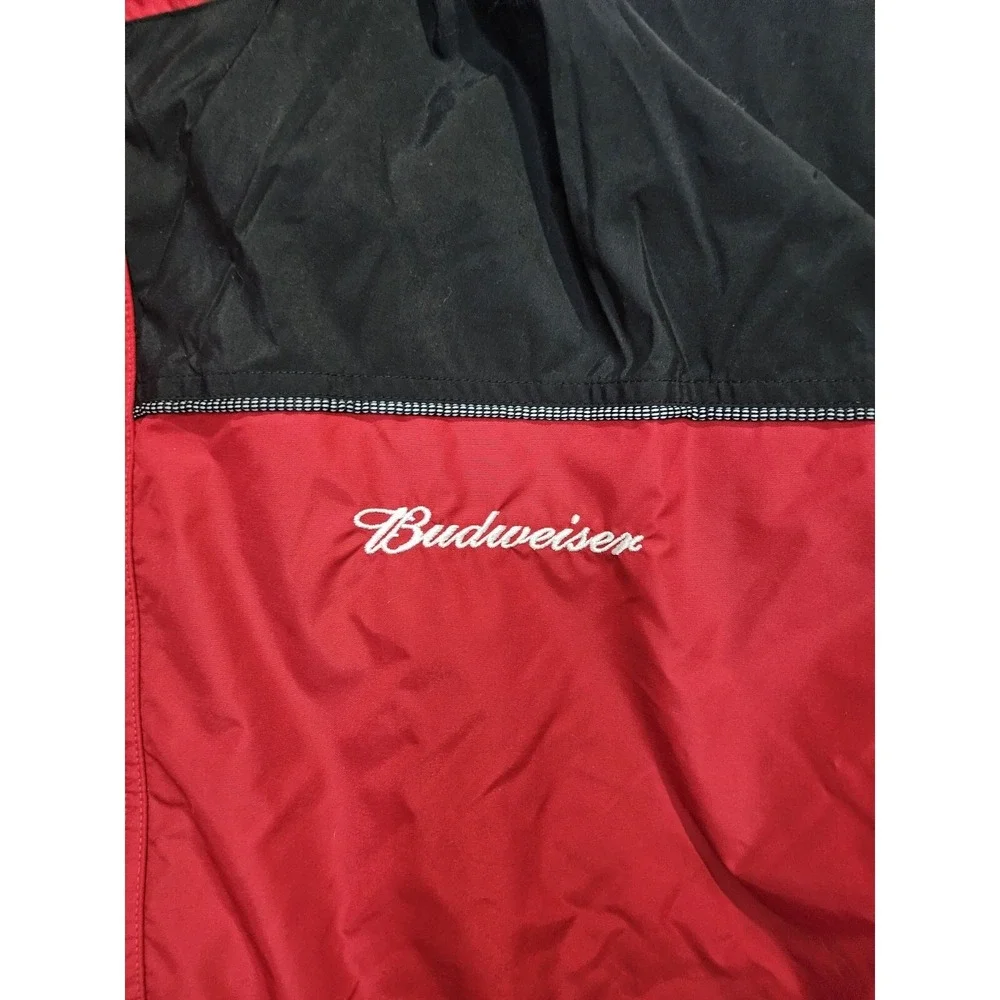 Tri-Mountain Colorado Budweiser Nylon Large Red Wind Water Proof Winter Jacket